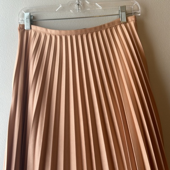 Zara EUC Woman Blush Accordion Pleated Midi A-Line Skirt - Picture 4 of 5